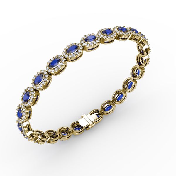 Striking Oval Sapphire and Diamond Bracelet Image 2 Lake Oswego Jewelers Lake Oswego, OR