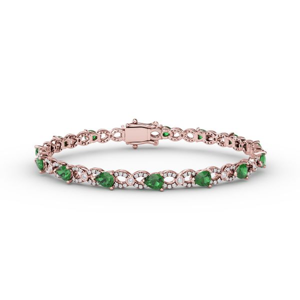 Emerald and Diamond Pear Shape Bracelet LeeBrant Jewelry & Watch Co Sandy Springs, GA