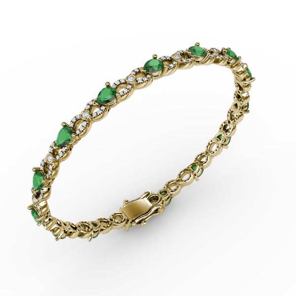 Emerald and Diamond Pear Shape Bracelet Image 2 Shannon Jewelers Spring, TX
