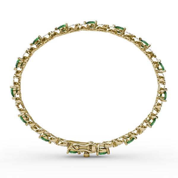 Emerald and Diamond Pear Shape Bracelet Image 3 Perry's Emporium Wilmington, NC