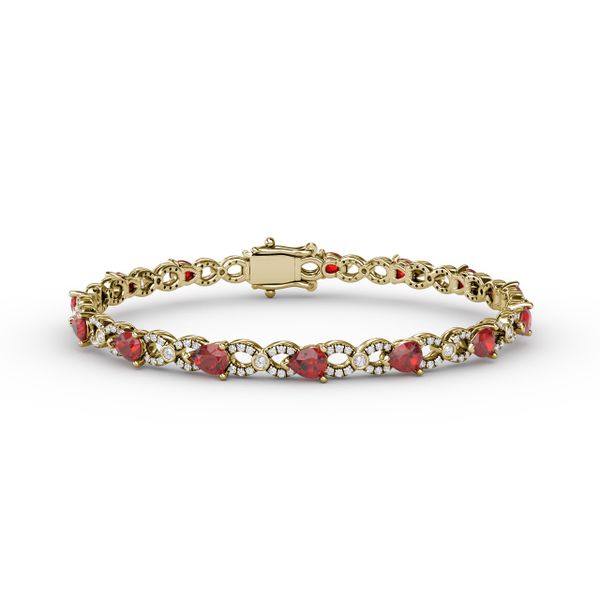 Ruby and Diamond Pear Shape Bracelet Bell Jewelers Murfreesboro, TN