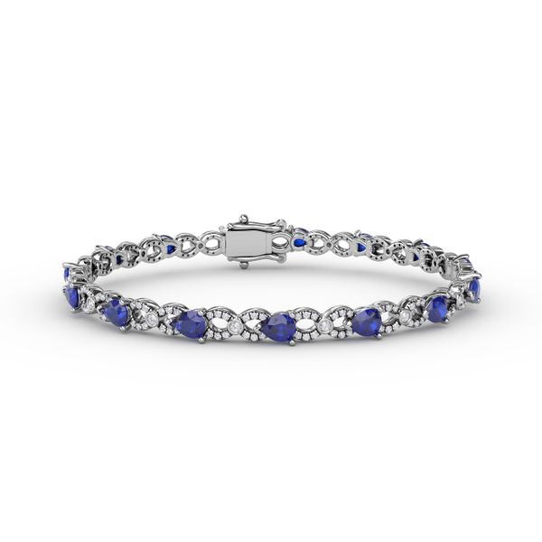 Sapphire and Diamond Pear Shape Bracelet Graham Jewelers Wayzata, MN