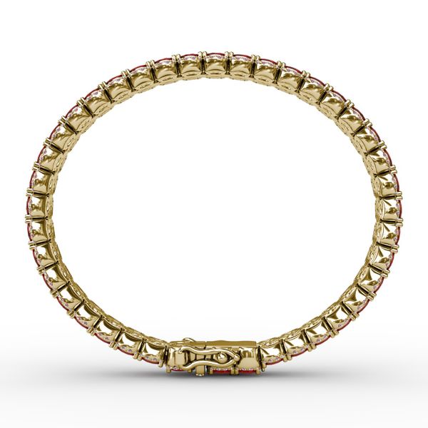 Double Oval Ruby and Diamond Bracelet Image 3 Gaines Jewelry Flint, MI