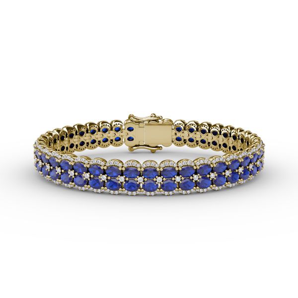 Double Oval Sapphire and Diamond Bracelet Selman's Jewelers-Gemologist McComb, MS