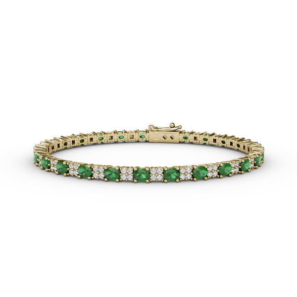 Alternating Emerald and Diamond Bracelet P.K. Bennett Jewelers Mundelein, IL
