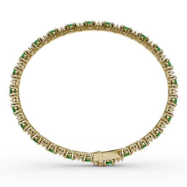 Alternating Emerald and Diamond Bracelet Image 3 Milano Jewelers Pembroke Pines, FL