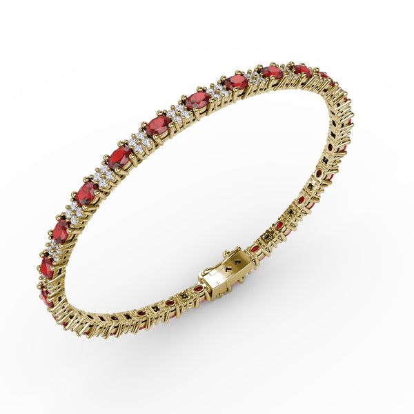 Alternating Ruby and Diamond Bracelet Image 2 Shannon Jewelers Spring, TX