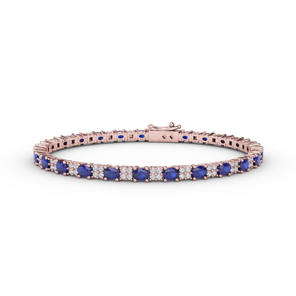 Alternating Sapphire and Diamond Bracelet Castle Couture Fine Jewelry Manalapan, NJ