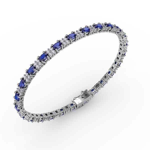 Alternating Sapphire and Diamond Bracelet Image 2 D. Geller & Son Jewelers Atlanta, GA