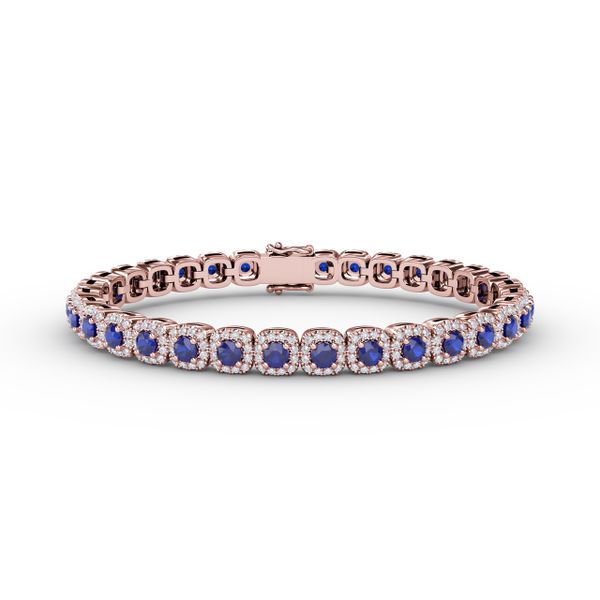 Cushion Cut Sapphire and Diamond Bracelet S. Lennon & Co Jewelers New Hartford, NY