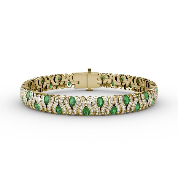 Wave Emerald and Diamond Bracelet S. Lennon & Co Jewelers New Hartford, NY