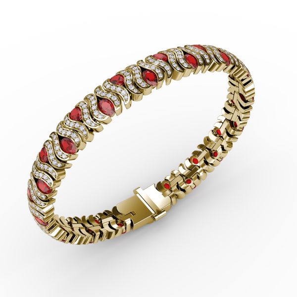 Wave Ruby and Diamond Bracelet Image 2 Conti Jewelers Endwell, NY