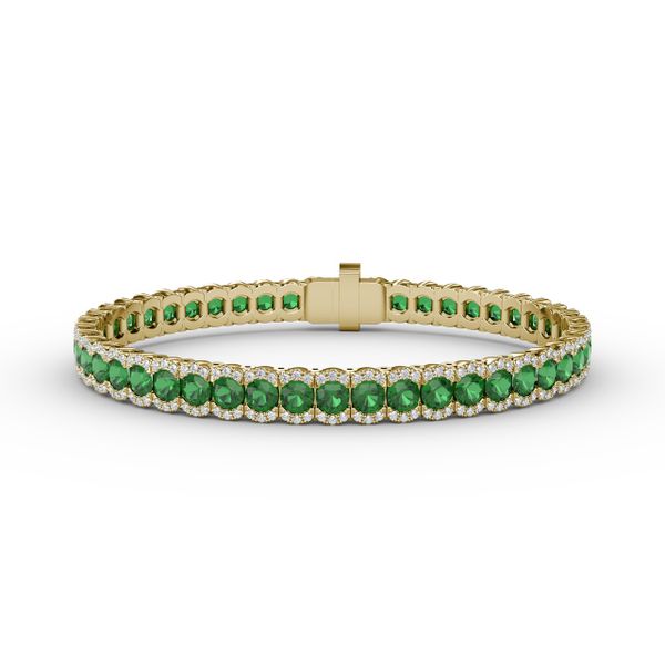 Brilliant in Green Emerald and Diamond Bracelet Sanders Diamond Jewelers Pasadena, MD