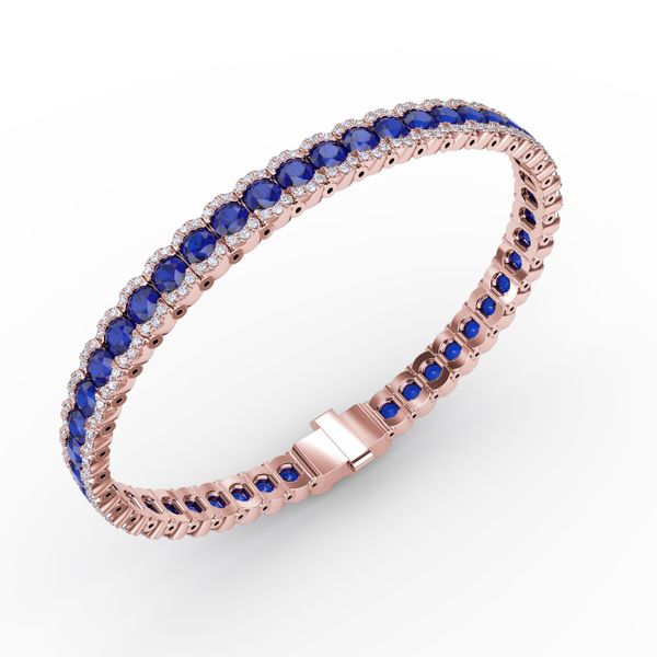 Brilliant in Blue Sapphire and Diamond Bracelet Image 2 Gaines Jewelry Flint, MI