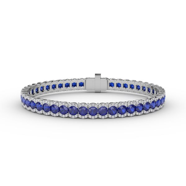Blue Gemstones  11 34 Carat Blue Diamond Tennis Bracelet In 14 Karat  Yellow Gold 9 Inches  SuperJeweler