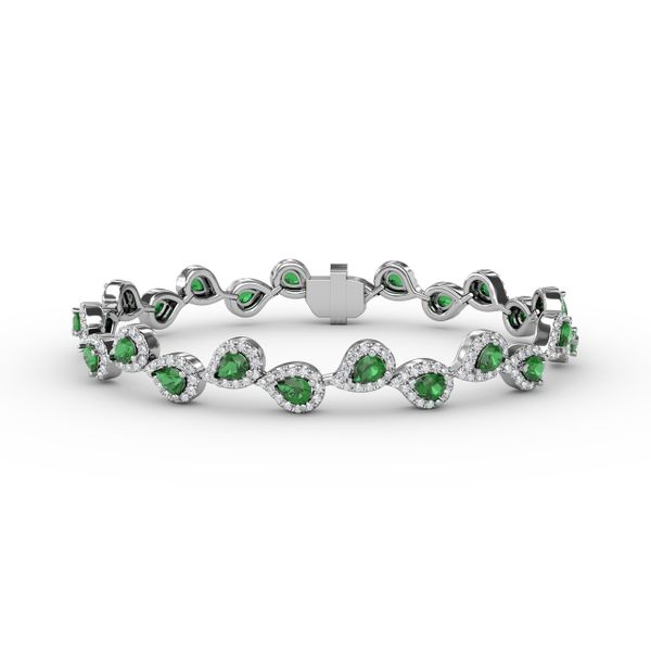 Decorated Emerald and Diamond Bracelet  Shannon Jewelers Spring, TX