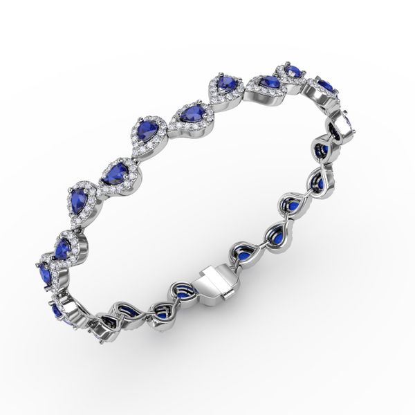 Decorated Sapphire and Diamond Bracelet  Image 2 John Herold Jewelers Randolph, NJ