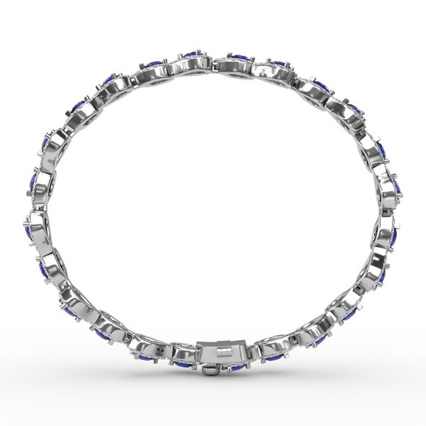 Decorated Sapphire and Diamond Bracelet  Image 3 Sanders Diamond Jewelers Pasadena, MD