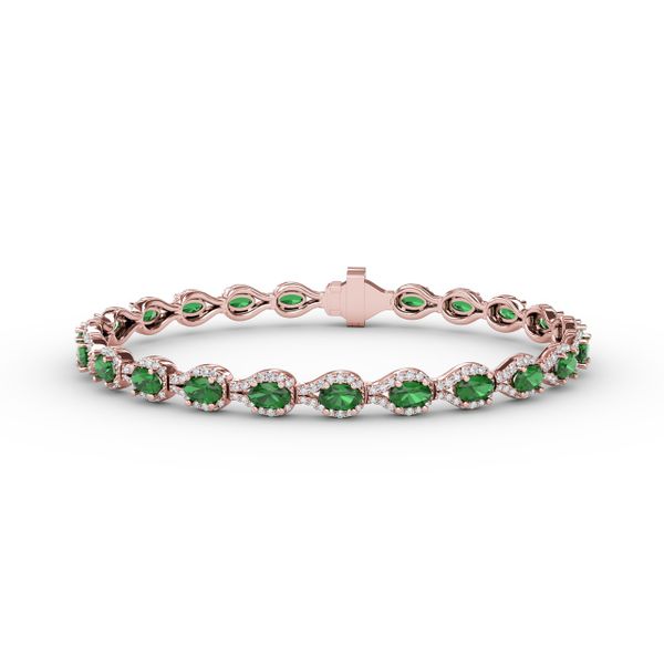 Pear-Shaped Diamond & Emerald Bracelet J. Thomas Jewelers Rochester Hills, MI