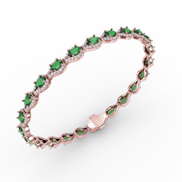 Pear-Shaped Diamond & Emerald Bracelet Image 2 Selman's Jewelers-Gemologist McComb, MS