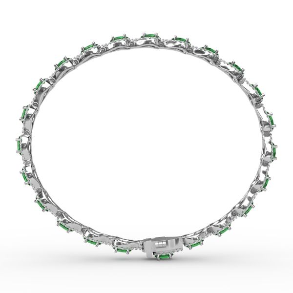 Pear-Shaped Diamond & Emerald Bracelet Image 3 Mesa Jewelers Grand Junction, CO