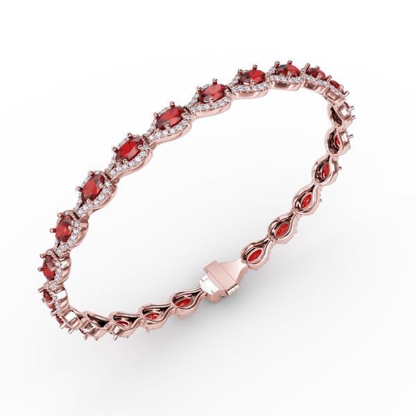 Pear-Shaped Diamond & Ruby Bracelet Image 2 Cornell's Jewelers Rochester, NY