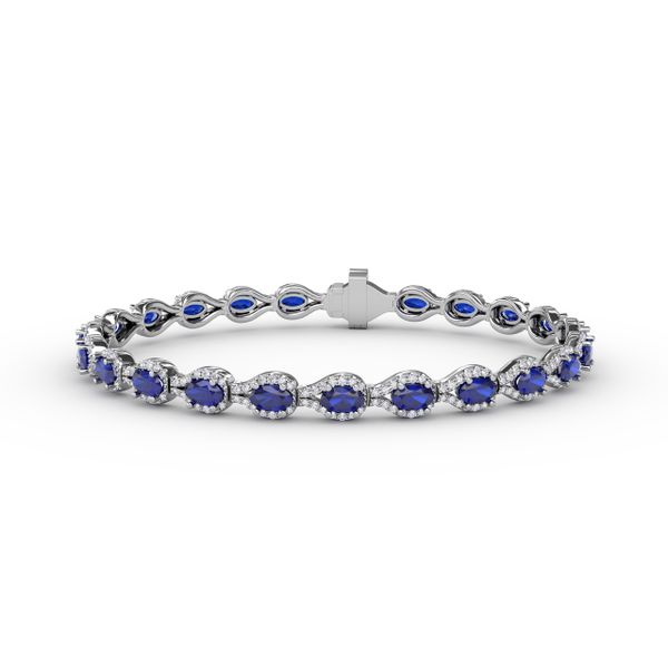 Pear-Shaped Diamond & Sapphire Bracelet Castle Couture Fine Jewelry Manalapan, NJ