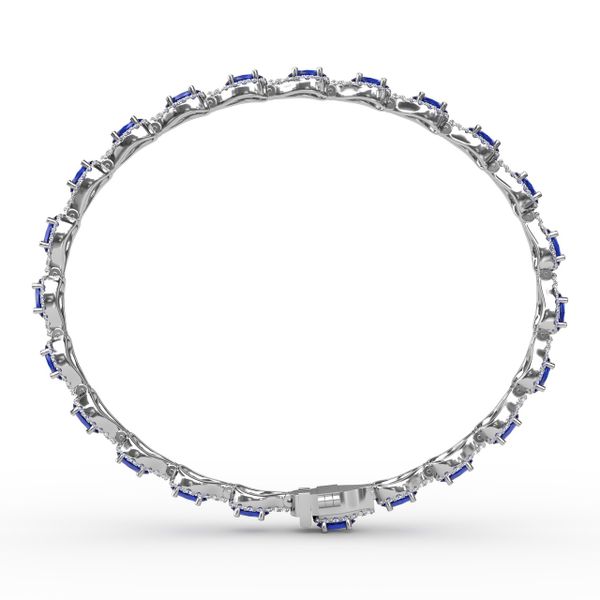 Pear-Shaped Diamond & Sapphire Bracelet Image 3 Sanders Diamond Jewelers Pasadena, MD