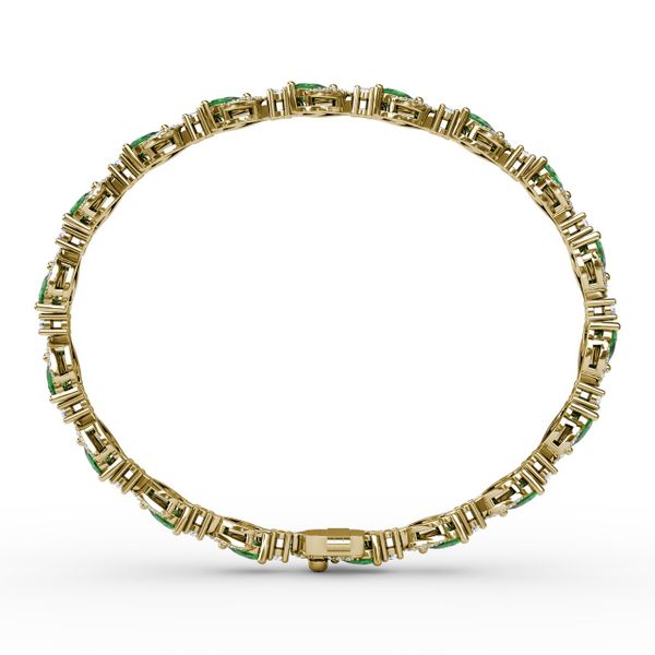 Pear-Shaped Emerald and Diamond Bracelet Image 3 S. Lennon & Co Jewelers New Hartford, NY