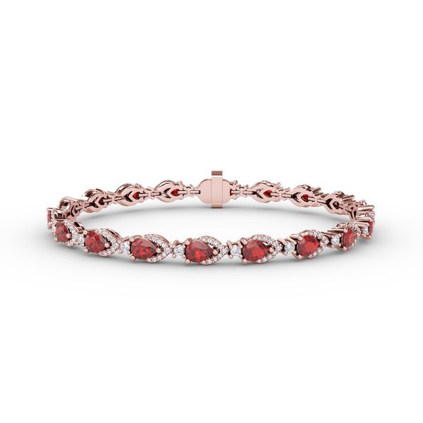 Pear-Shaped Ruby and Diamond Bracelet Mesa Jewelers Grand Junction, CO