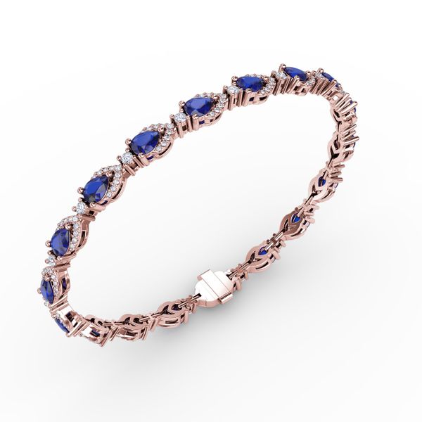 Pear-Shaped Sapphire and Diamond Bracelet Image 2 Falls Jewelers Concord, NC
