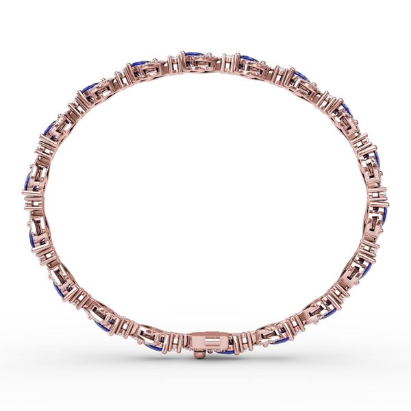 Pear-Shaped Sapphire and Diamond Bracelet Image 3 Sanders Diamond Jewelers Pasadena, MD