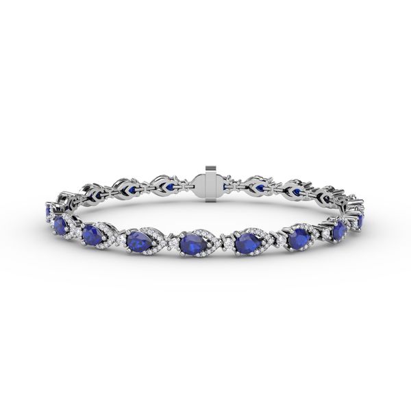 Pear-Shaped Sapphire and Diamond Bracelet Gaines Jewelry Flint, MI