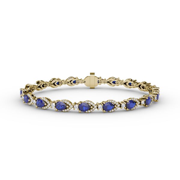 Pear-Shaped Sapphire and Diamond Bracelet Mesa Jewelers Grand Junction, CO