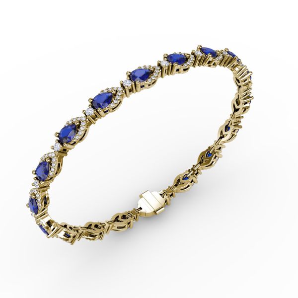 Pear-Shaped Sapphire and Diamond Bracelet Image 2 Parris Jewelers Hattiesburg, MS