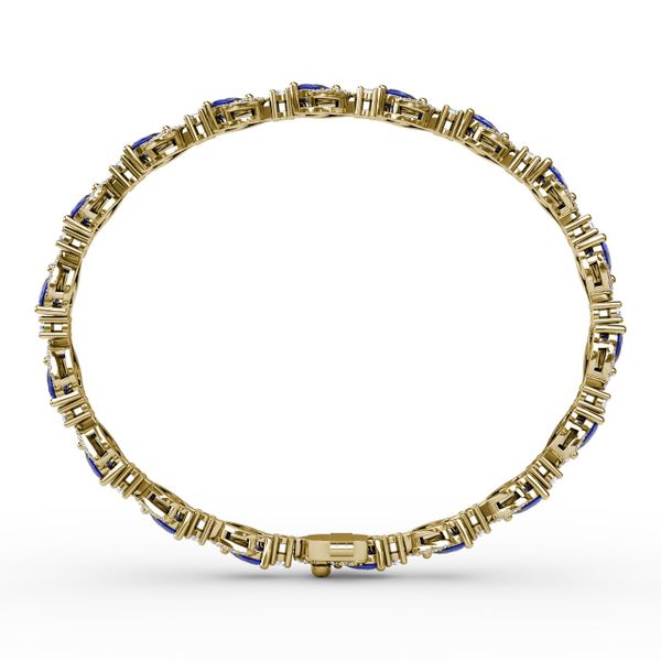 Pear-Shaped Sapphire and Diamond Bracelet Image 3 Falls Jewelers Concord, NC