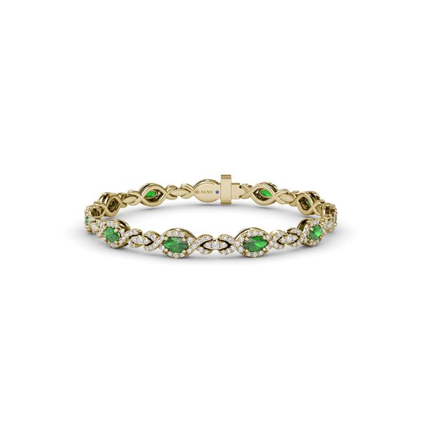 Love Knot Emerald and Diamond Bracelet Orloff Jewelers Fresno, CA