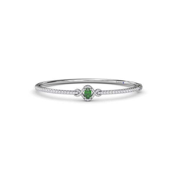 Love Knot Emerald and Diamond Bangle Bracelet Bell Jewelers Murfreesboro, TN