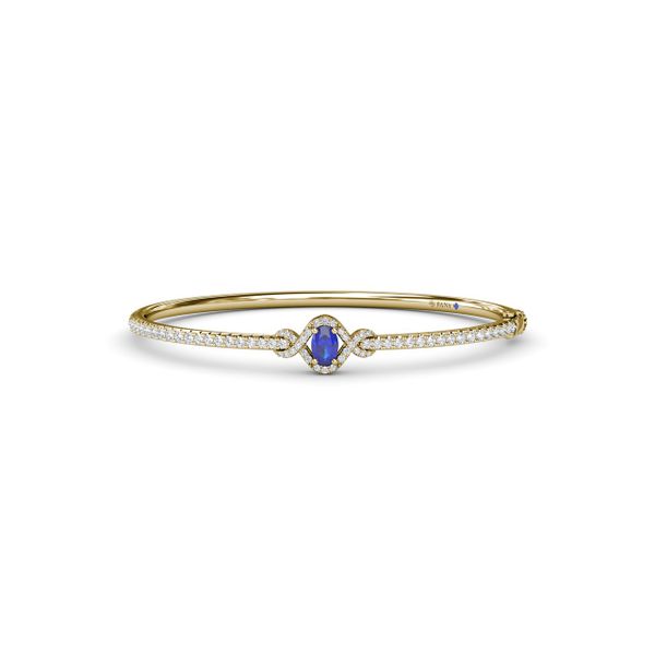 Love Knot Sapphire and Diamond Bangle Bracelet S. Lennon & Co Jewelers New Hartford, NY