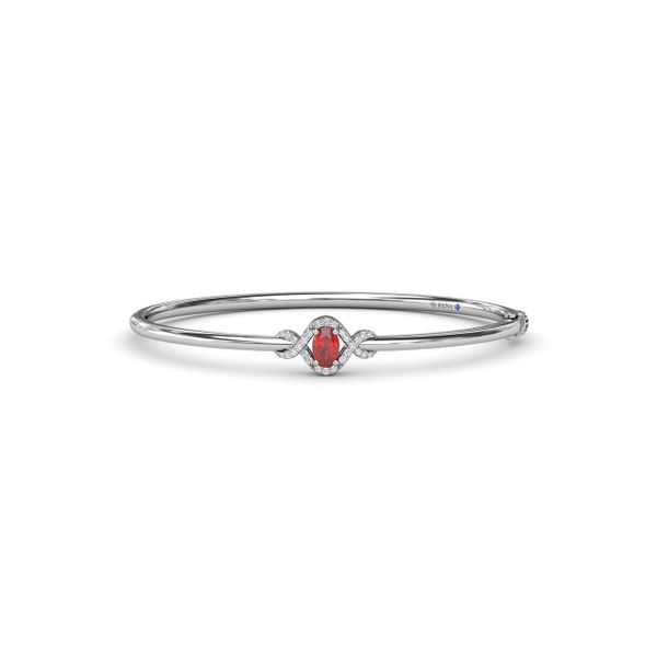 Love Knot Ruby and Diamond Bangle Bracelet Parris Jewelers Hattiesburg, MS