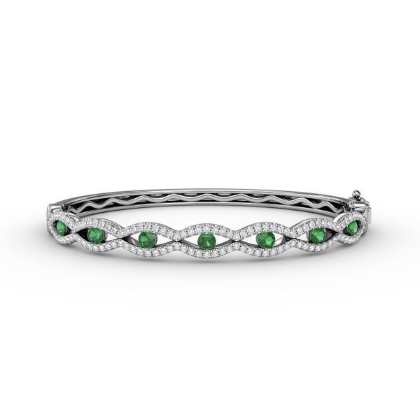Striking Emerald and Diamond Bangle  D. Geller & Son Jewelers Atlanta, GA