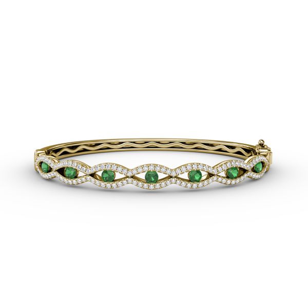 Striking Emerald and Diamond Bangle  J. Thomas Jewelers Rochester Hills, MI
