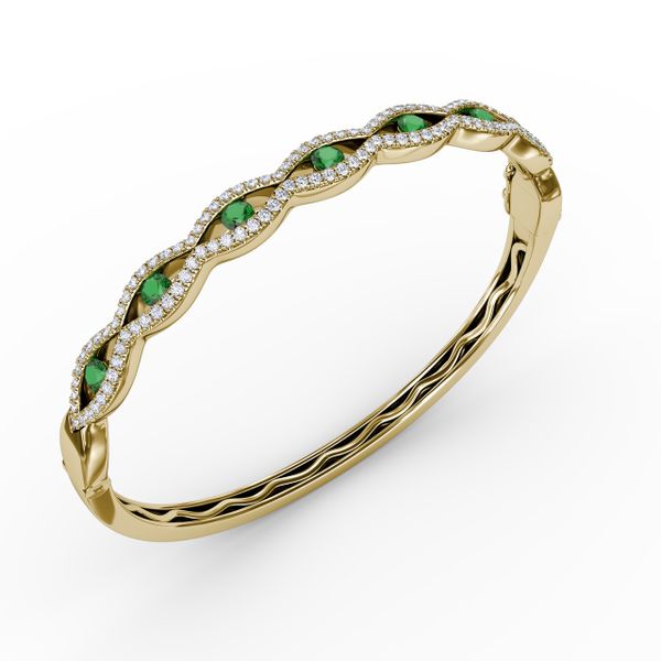 Striking Emerald and Diamond Bangle  Image 2 Mesa Jewelers Grand Junction, CO