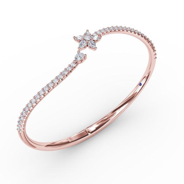 Asymmetrical Diamond Bangle Bracelet  Image 2 Harris Jeweler Troy, OH