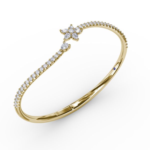Asymmetrical Diamond Bangle Bracelet  Image 2 Perry's Emporium Wilmington, NC