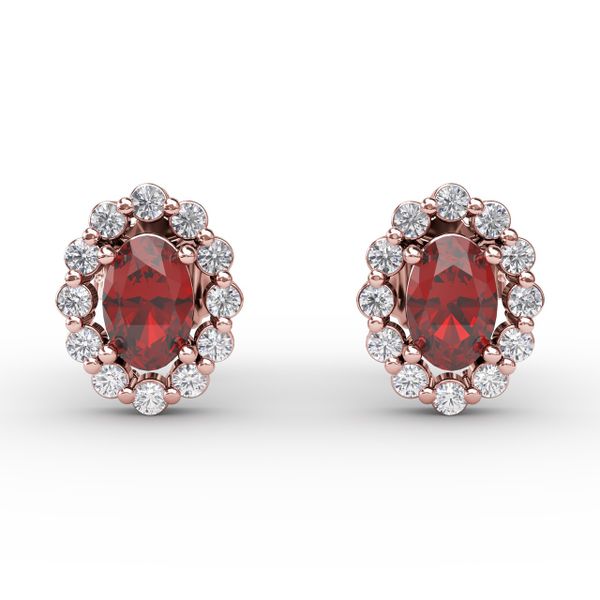 Halo Ruby and Diamond Stud Earrings  Selman's Jewelers-Gemologist McComb, MS