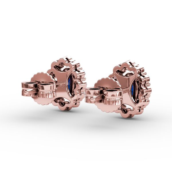 Halo Sapphire and Diamond Stud Earrings  Image 3 Graham Jewelers Wayzata, MN