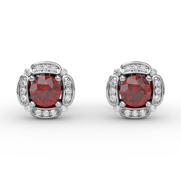 From Dawn to Dusk All-Occasion Ruby and Diamond Studs S. Lennon & Co Jewelers New Hartford, NY