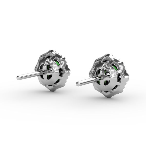 Striking Emerald and Diamond Stud Earrings Image 3 Falls Jewelers Concord, NC