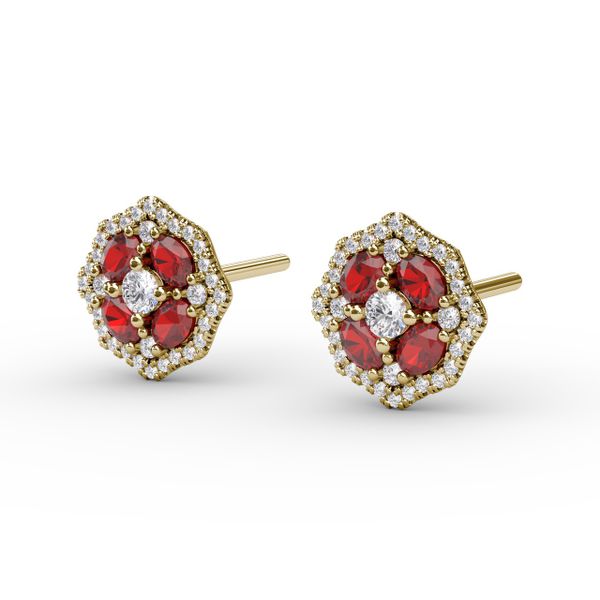 Striking Ruby and Diamond Stud Earrings Image 2 LeeBrant Jewelry & Watch Co Sandy Springs, GA